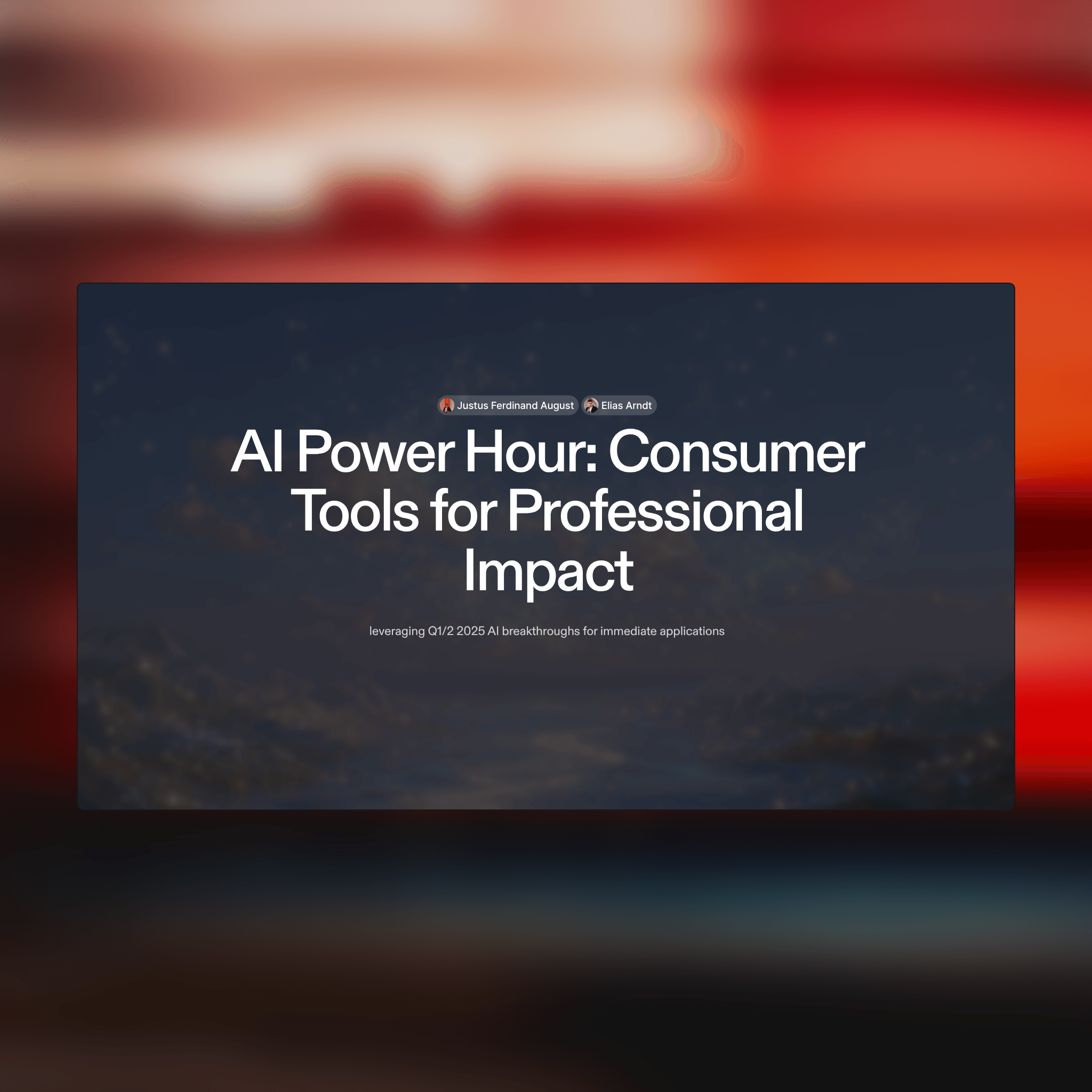 Folien aus dem Workshop „AI Power Hour“